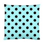 Polka Dots - Black on Celeste Cyan Standard Cushion Case (One Side)