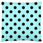 Polka Dots - Black on Celeste Cyan Standard Flano Cushion Case (One Side)