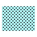 Polka Dots - Black on Celeste Cyan Double Sided Flano Blanket (Mini)