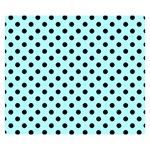 Polka Dots - Black on Celeste Cyan Double Sided Flano Blanket (Small)