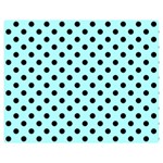 Polka Dots - Black on Celeste Cyan Double Sided Flano Blanket (Medium)