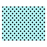 Polka Dots - Black on Celeste Cyan Double Sided Flano Blanket (Large)