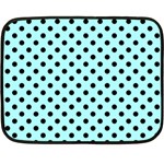 Polka Dots - Black on Celeste Cyan Fleece Blanket (Mini)