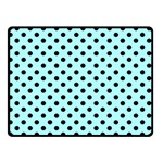 Polka Dots - Black on Celeste Cyan Double Sided Fleece Blanket (Small) (Two Sides)