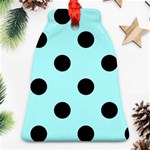 Polka Dots - Black on Celeste Cyan Ornament (Bell)