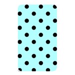 Polka Dots - Black on Celeste Cyan Memory Card Reader (Rectangular)