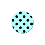 Polka Dots - Black on Celeste Cyan Golf Ball Marker