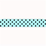 Polka Dots - Black on Celeste Cyan Small Bar Mat