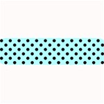 Polka Dots - Black on Celeste Cyan Medium Bar Mat