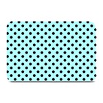 Polka Dots - Black on Celeste Cyan Plate Mat