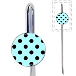 Polka Dots - Black on Celeste Cyan Book Mark