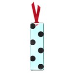 Polka Dots - Black on Celeste Cyan Small Book Mark