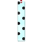 Polka Dots - Black on Celeste Cyan Large Book Mark