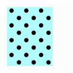 Polka Dots - Black on Celeste Cyan Small Garden Flag (Two Sides)