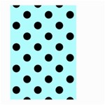 Polka Dots - Black on Celeste Cyan Large Garden Flag (Two Sides)