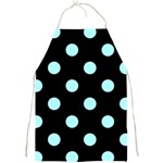 Polka Dots - Celeste Cyan on Black Full Print Apron