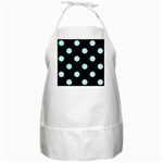 Polka Dots - Celeste Cyan on Black BBQ Apron