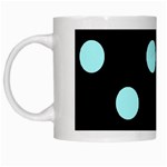 Polka Dots - Celeste Cyan on Black Black Mug