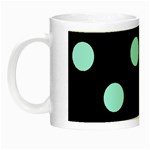 Polka Dots - Celeste Cyan on Black Night Luminous Mug