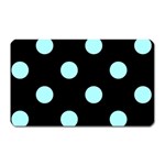 Polka Dots - Celeste Cyan on Black Magnet (Rectangular)