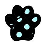 Polka Dots - Celeste Cyan on Black Magnet (Paw Print)