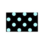 Polka Dots - Celeste Cyan on Black Sticker (Rectangular)