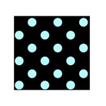 Polka Dots - Celeste Cyan on Black Greeting Card 5  x 7 