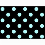 Polka Dots - Celeste Cyan on Black 5  x 7  Photo Cards