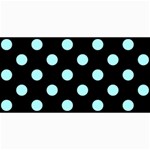 Polka Dots - Celeste Cyan on Black 4  x 8  Photo Cards