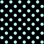 Polka Dots - Celeste Cyan on Black ScrapBook Page 12  x 12 