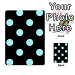 Polka Dots - Celeste Cyan on Black Multi-purpose Cards (Rectangle)