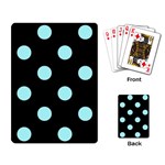 Polka Dots - Celeste Cyan on Black Playing Cards Single Design