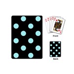 Polka Dots - Celeste Cyan on Black Playing Cards (Mini)