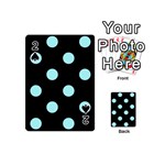 Polka Dots - Celeste Cyan on Black Playing Cards 54 (Mini)