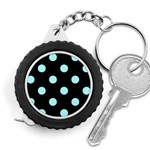 Polka Dots - Celeste Cyan on Black Measuring Tape