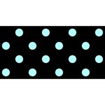 Polka Dots - Celeste Cyan on Black YOU ARE INVITED 3D Greeting Card (8x4)