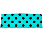 Polka Dots - Black on Aqua Cyan Body Pillow Case (Dakimakura) (One Side)