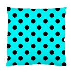 Polka Dots - Black on Aqua Cyan Standard Cushion Case (One Side)