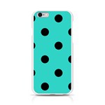 Polka Dots - Black on Turquoise Apple iPhone 6/6S Silicone Case (Transparent)