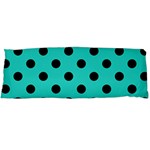 Polka Dots - Black on Turquoise Body Pillow Case (Dakimakura) (One Side)