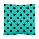 Polka Dots - Black on Turquoise Standard Cushion Case (One Side)