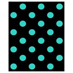 Polka Dots - Turquoise on Black Drawstring Bag (Small)