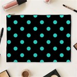 Polka Dots - Turquoise on Black Cosmetic Bag (XL)