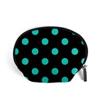 Polka Dots - Turquoise on Black Accessory Pouch (Small)