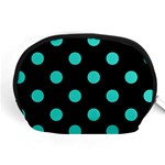 Polka Dots - Turquoise on Black Accessory Pouch (Medium)