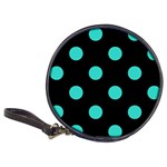 Polka Dots - Turquoise on Black Classic 20-CD Wallet