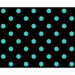 Polka Dots - Turquoise on Black Collage 8  x 10 