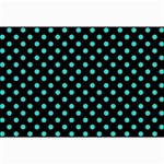 Polka Dots - Turquoise on Black Collage 12  x 18 