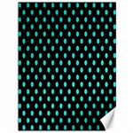 Polka Dots - Turquoise on Black Canvas 36  x 48 