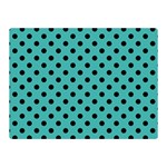 Polka Dots - Black on Verdigris Double Sided Flano Blanket (Mini)